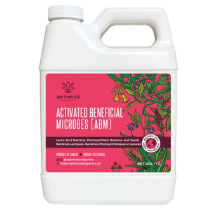 1L Bottle of Optimize Organics Activated Beneficial Microbes (EM1): improve soil health, boost nutrient availability, and enhance plant resilience.