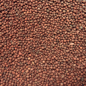 Optimize Organics mini LECA pebbles are very small porous expanded clay balls that improve aeration, drainage, and root health in hydroponic and soil-based plant systems.